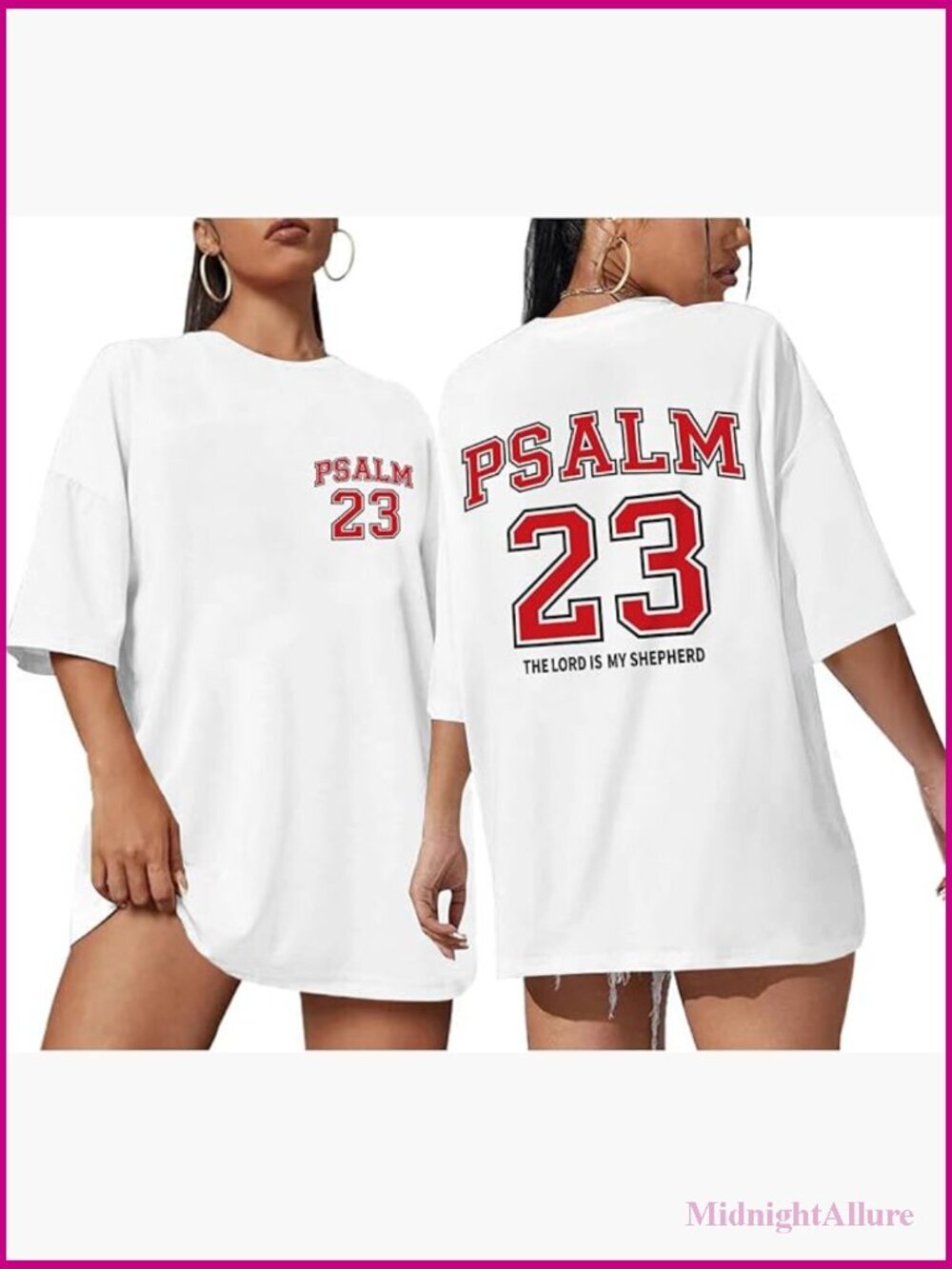 Psalm 23 Faith Religious Bible Verse Tee for Women